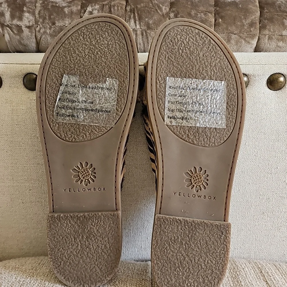 Yellow Box Women's Tan Zebra Striped Sandals - Picture 3 of 3